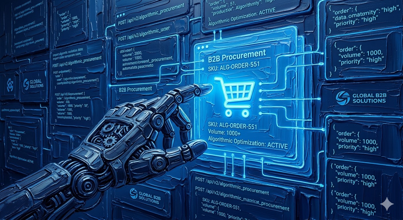 Machine customer marketing 2026 showing AI algorithm autonomously analyzing and purchasing products