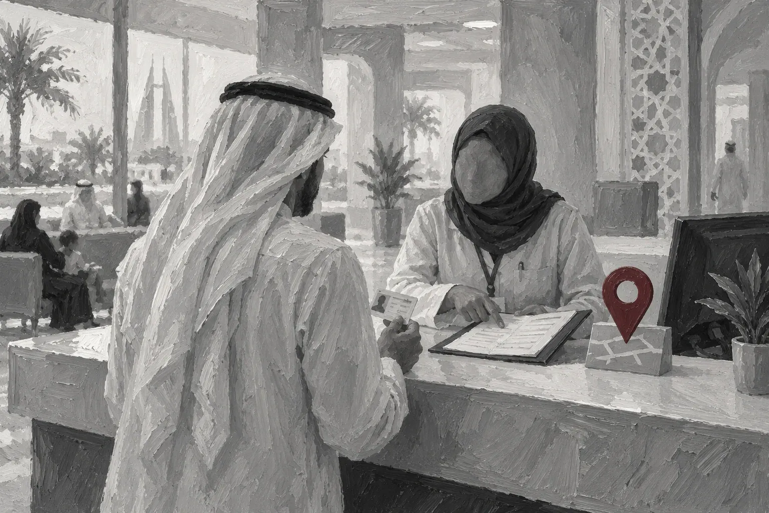 Original hand-painted illustration for change health centre bahrain