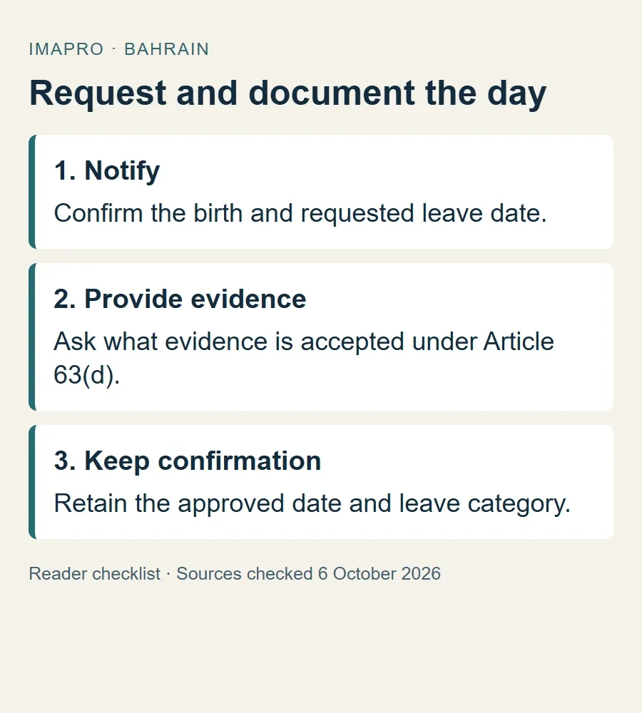 Three practical steps for requesting paid birth-related leave.