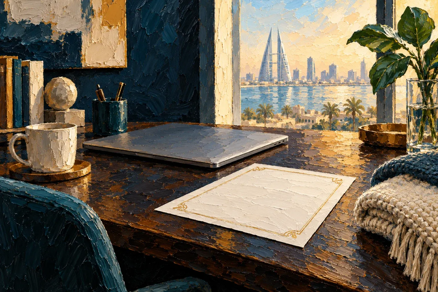 Conceptual editorial illustration for sick leave bahrain.