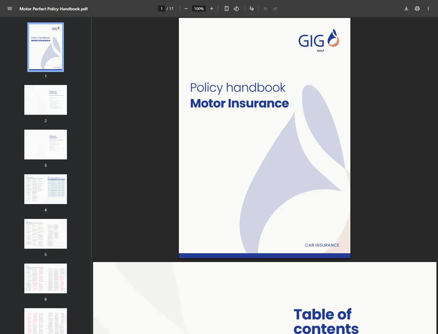GIG Gulf Bahrain motor handbook flood extension