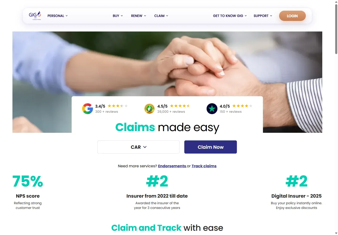 Official GIG Gulf Bahrain claims page with product-specific evidence