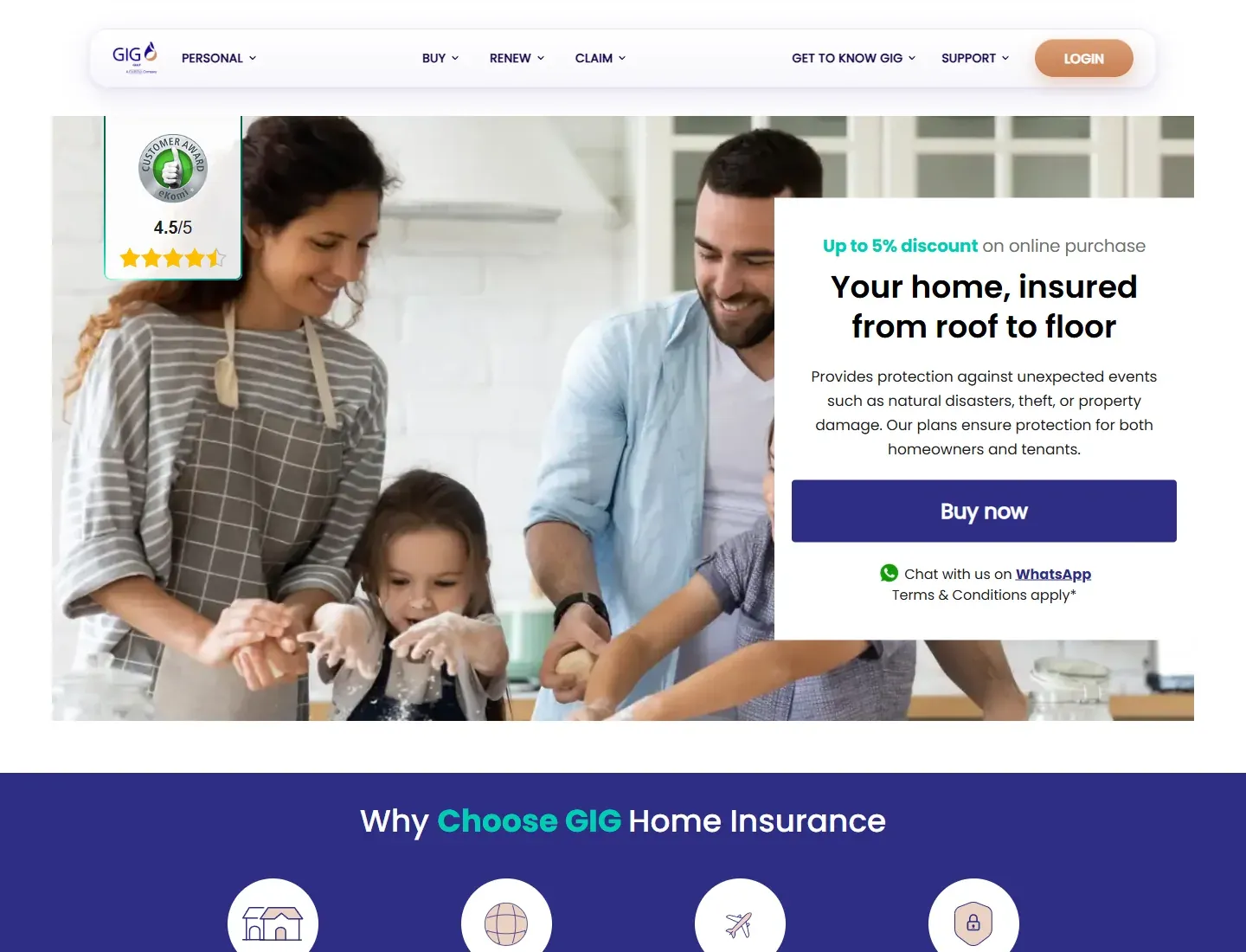 Official GIG Gulf Bahrain home insurance page