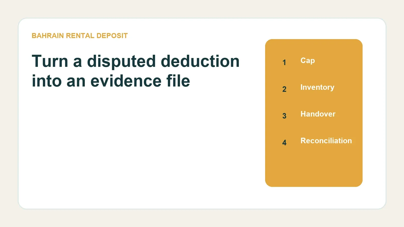 Rental Deposits in Bahrain: Deductions, Evidence and Refund Disputes