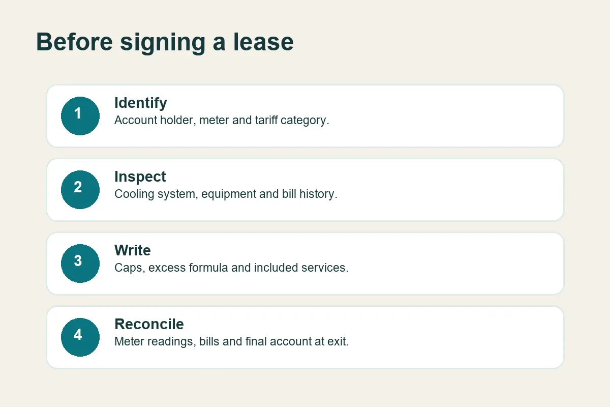 Checks for Bahrain utilities before signing a lease
