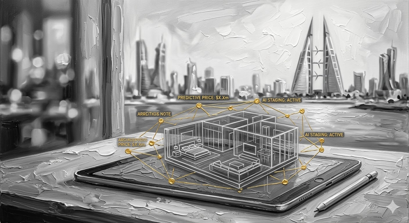 real estate marketing AI Bahrain 2026 PropTech virtual staging Manama luxury property