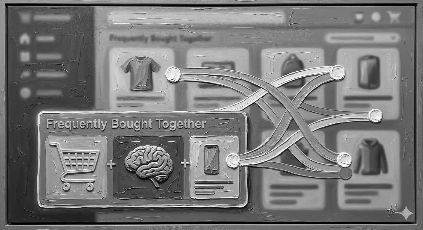 Shopify AI recommendations 2026 dashboard showing Amazon-style frequently bought together and smart upselling widgets